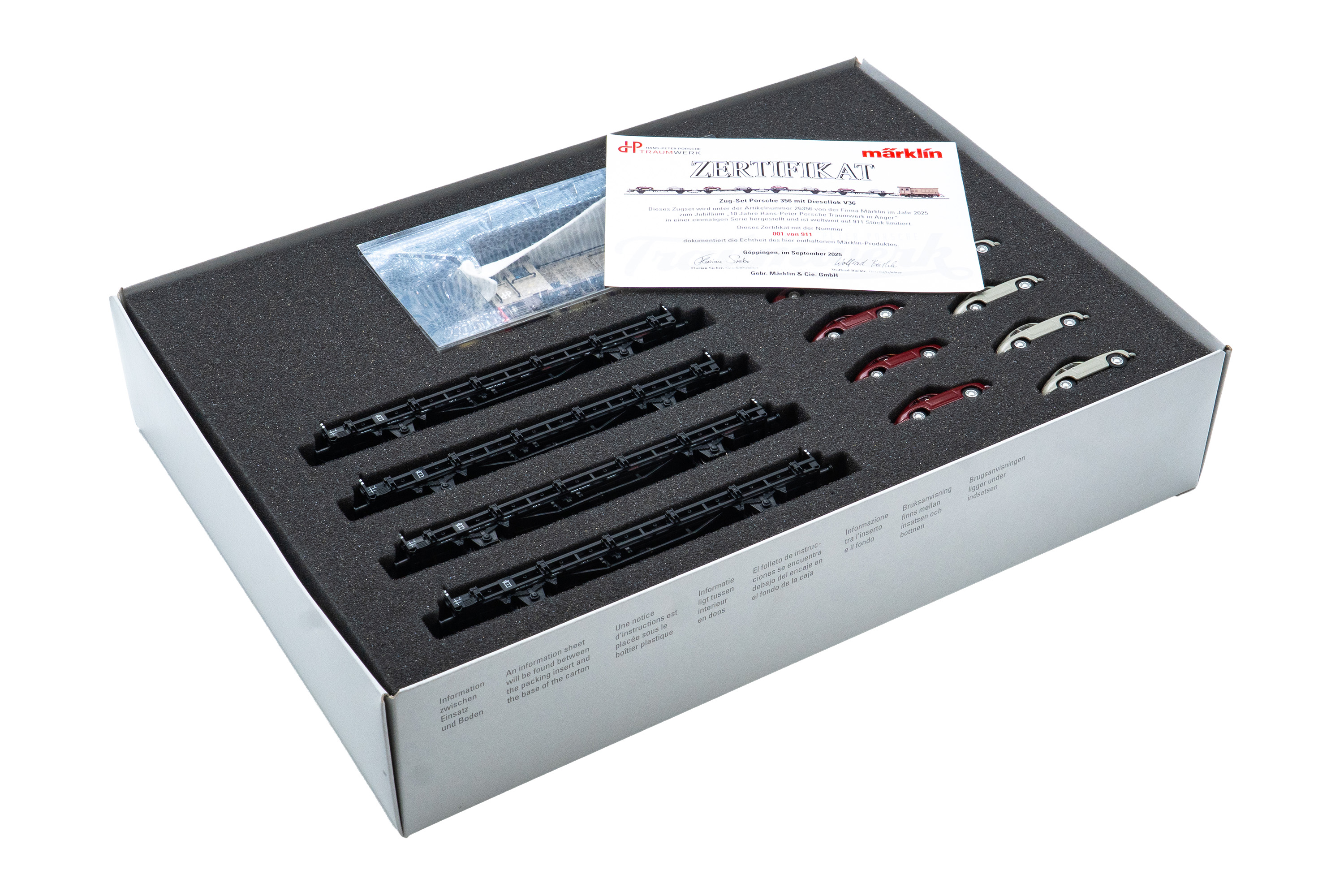 Märklin „Porsche 356 Fahrzeugtransport“ mit Diesellokomotive V 36  – Limitierte Traumwerk Jubiläumsedition auf 911 Stück