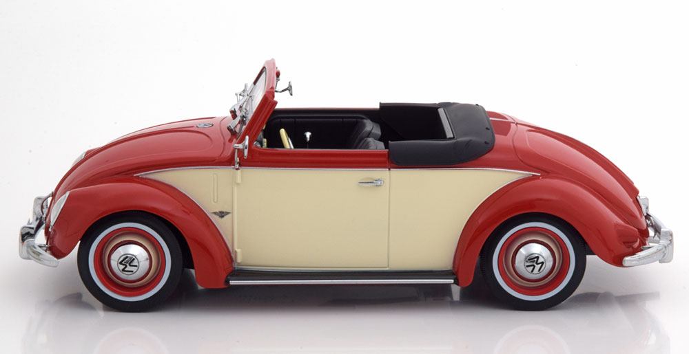 VW Käfer Cabrio Hebmüller 1949 - rot creme  1:18