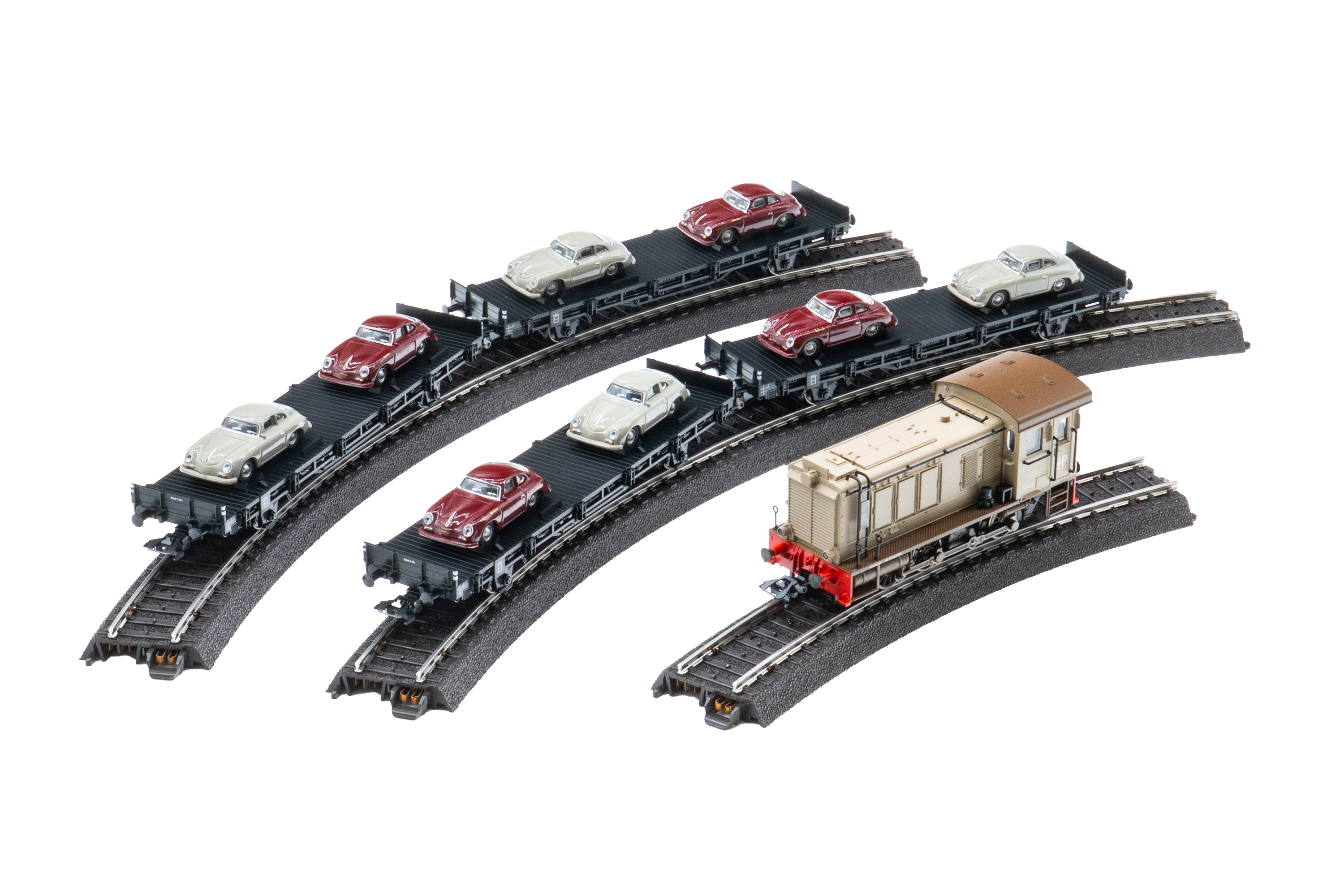 Märklin „Porsche 356 Fahrzeugtransport“ mit Diesellokomotive V 36  – Limitierte Traumwerk Jubiläumsedition auf 911 Stück