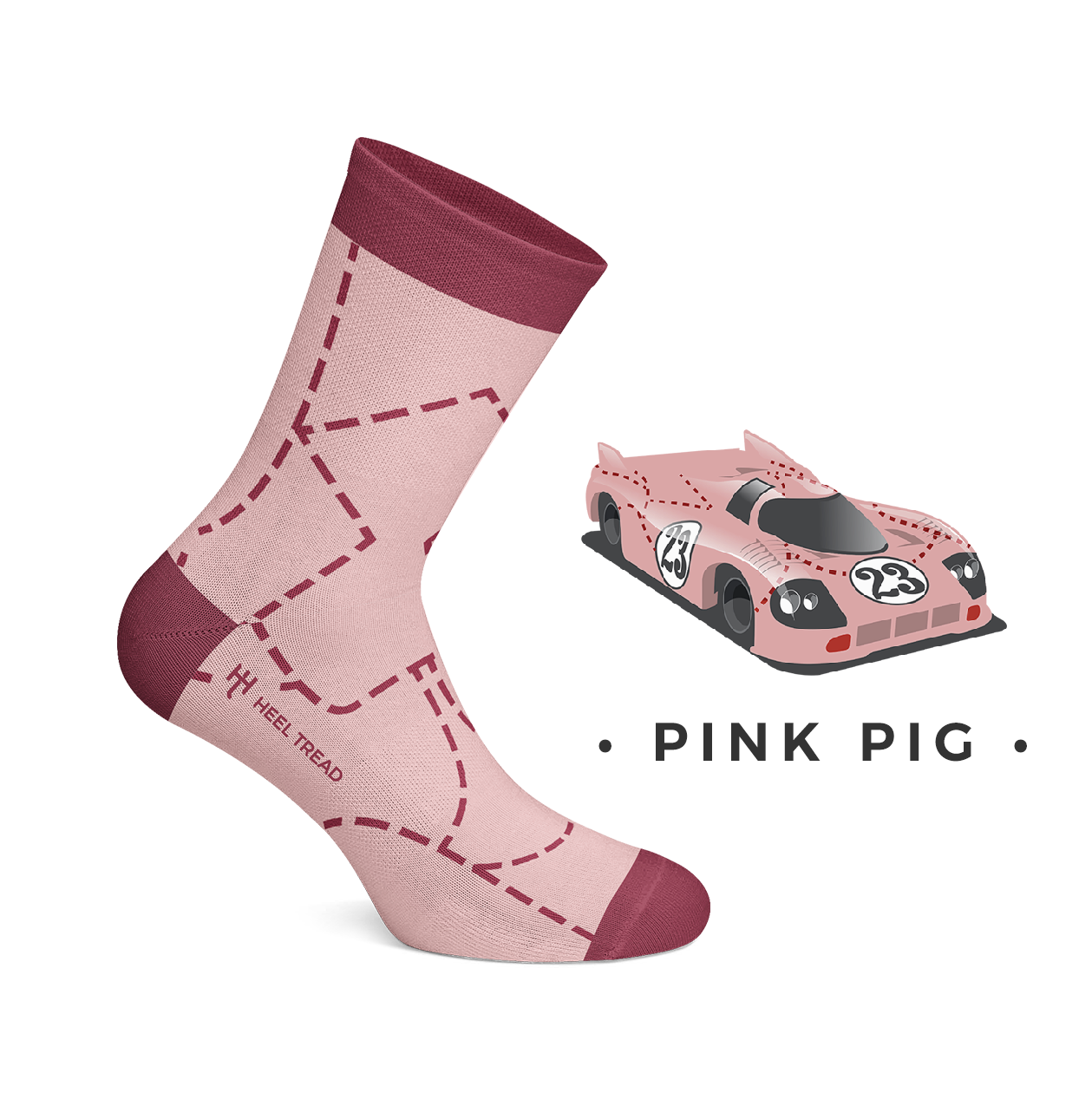 Porsche 917 Pink Pig Socken rosa