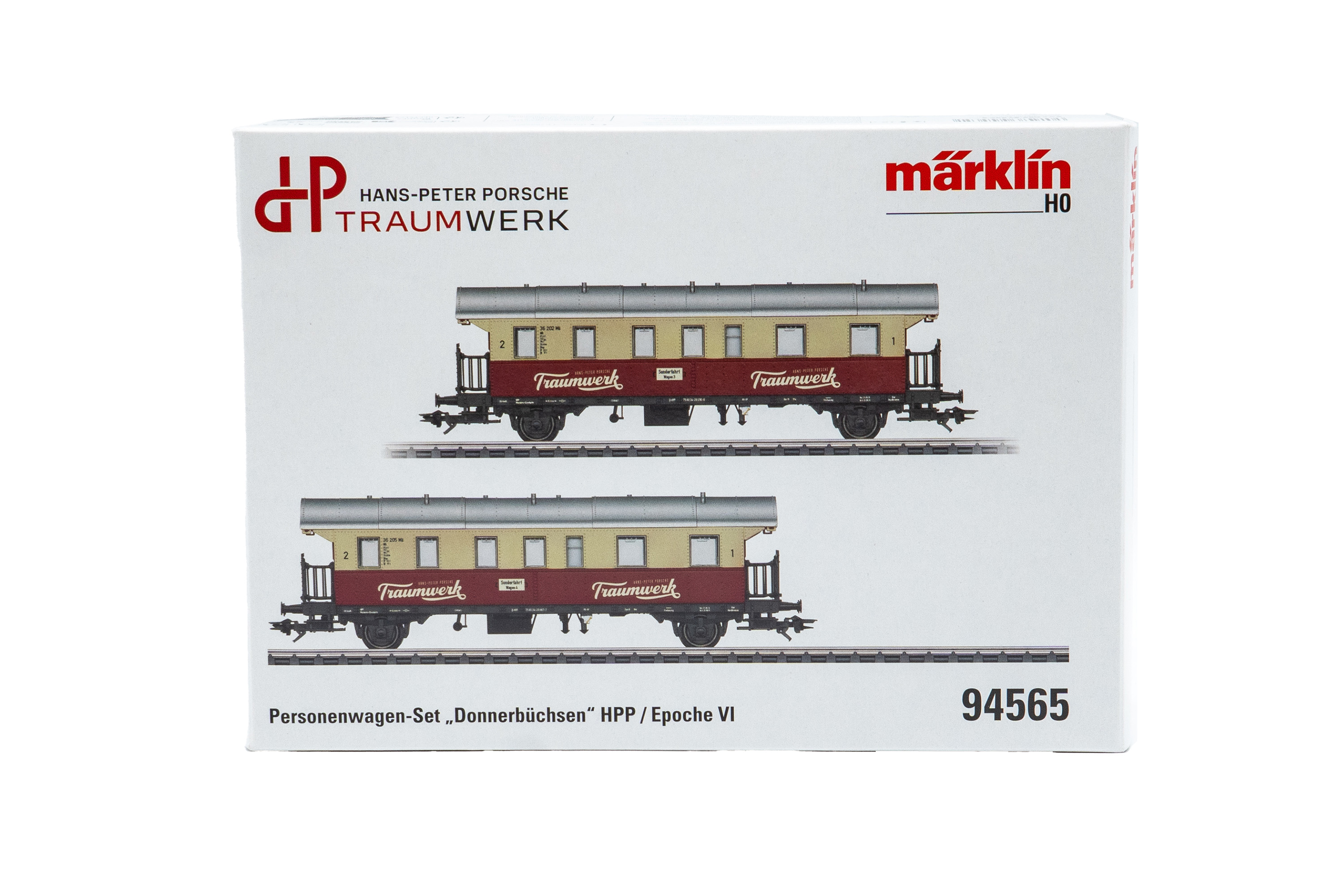 Märklin Personenwagen ABi "Donnerbüchse" in rubinrot/beige  - Set 2 Traumwerk Jubiläumsedition