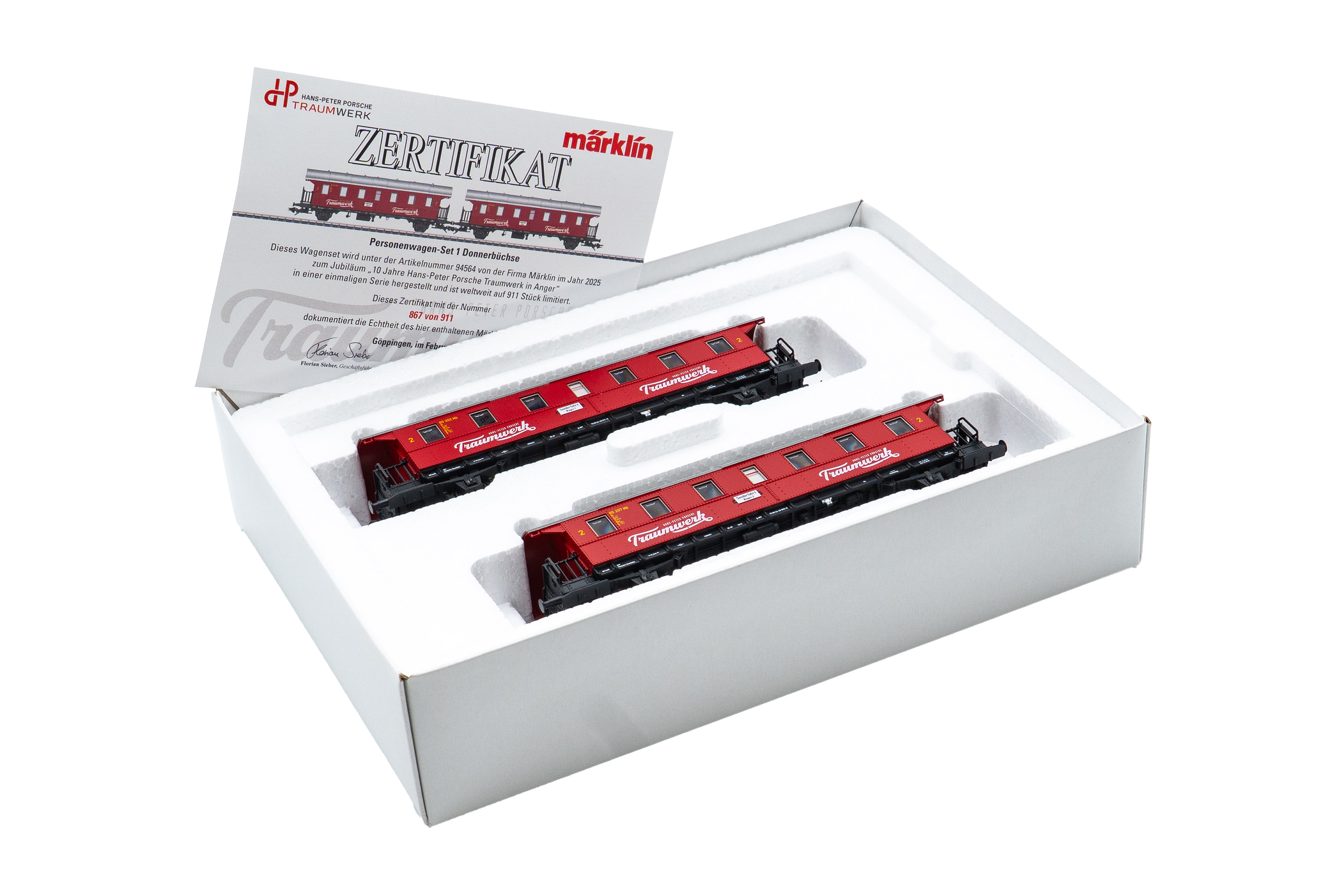 Märklin Personenwagen Bi "Donnerbüchse" in rubinrot - Set 1 Traumwerk Jubiläumsedition