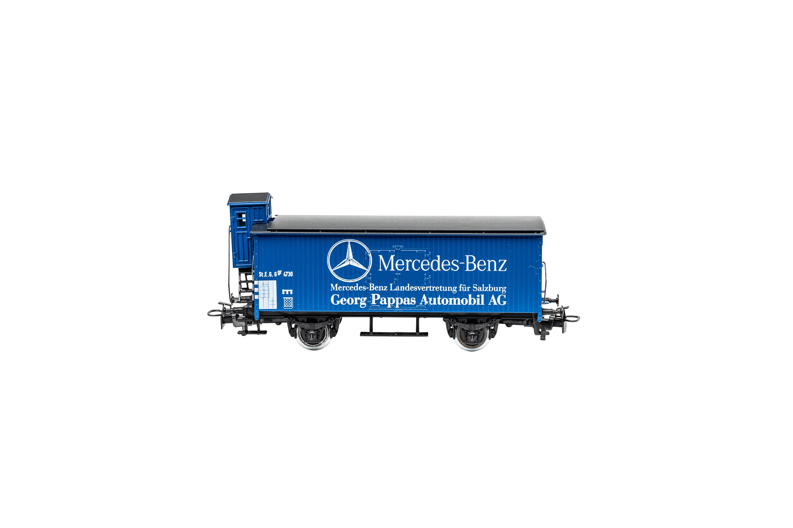 Märklin  Güterwagen mit Bremserhaus Mercedes Benz Pappas Salzburg