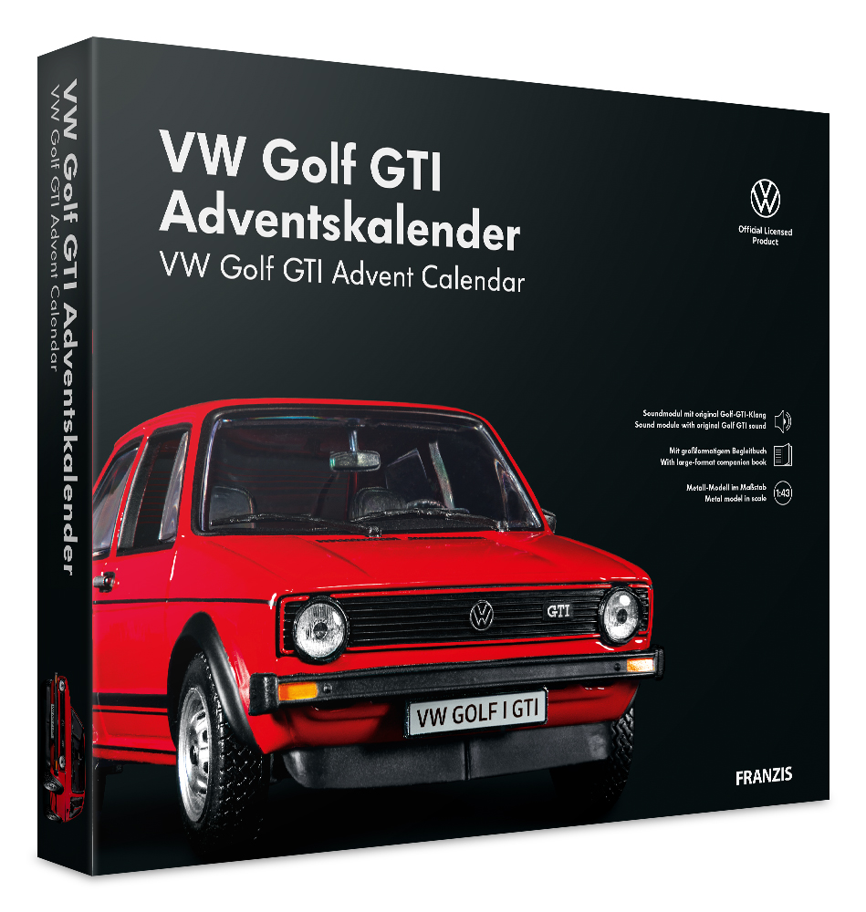 Adventskalender VW Golf GTI - Bausatz 1:43 mit Motorsound & Begleitbuch