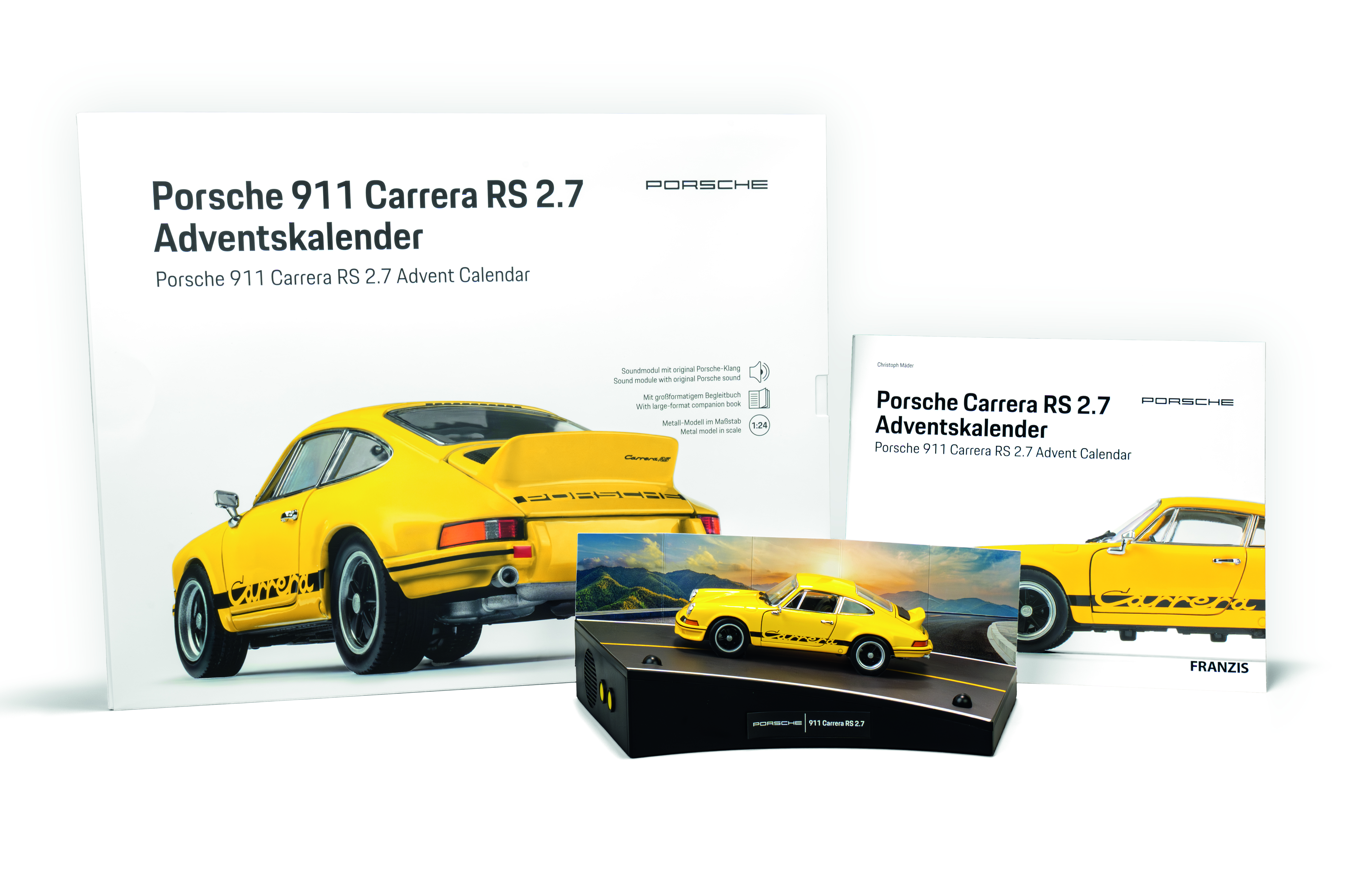 Porsche 911 Carrera RS 2.7 gelb Adventskalender