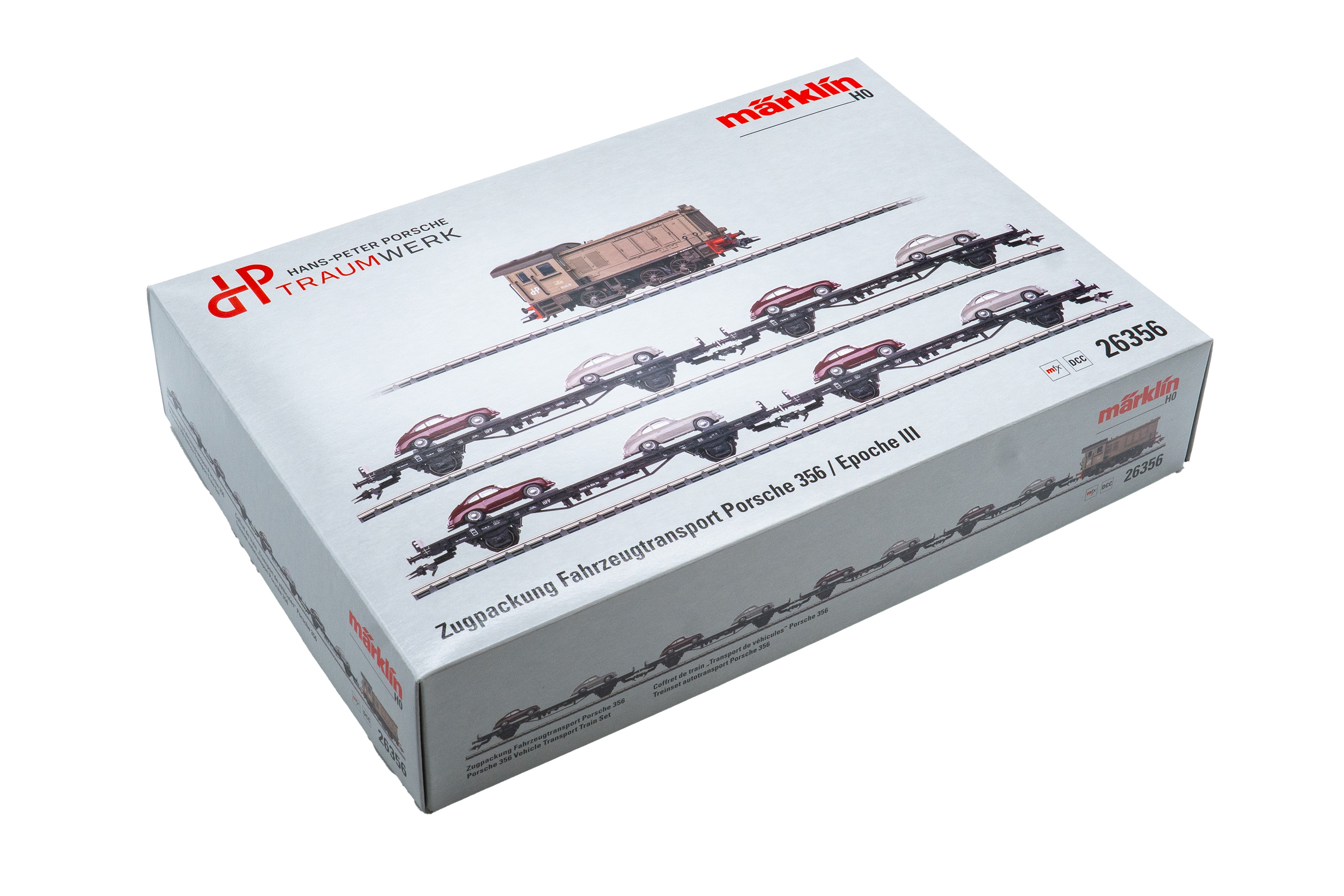 Märklin „Porsche 356 Fahrzeugtransport“ mit Diesellokomotive V 36  – Limitierte Traumwerk Jubiläumsedition auf 911 Stück