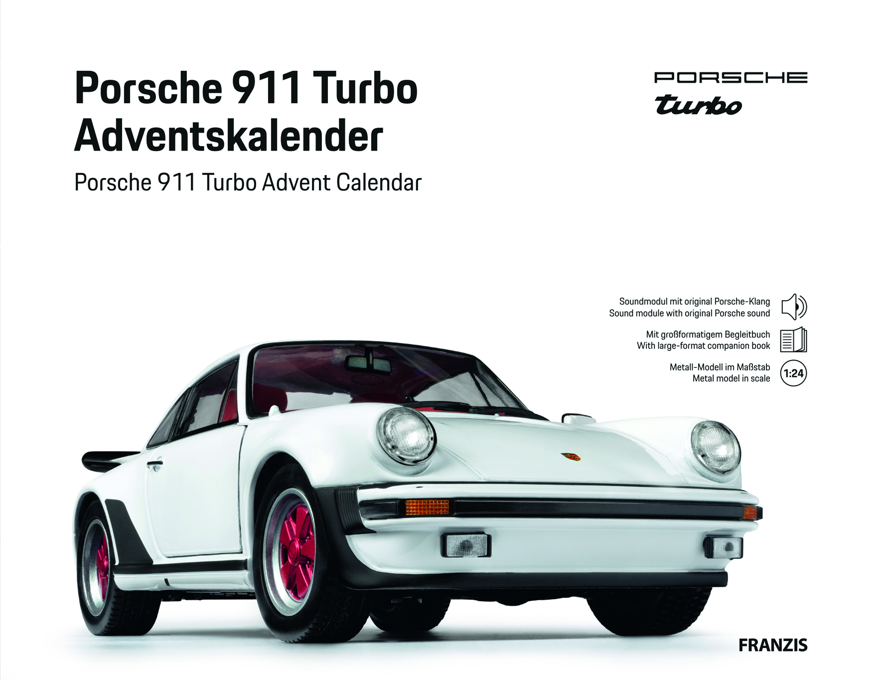 Porsche 911 Turbo Adventskalender 1:24 grandprixweiß