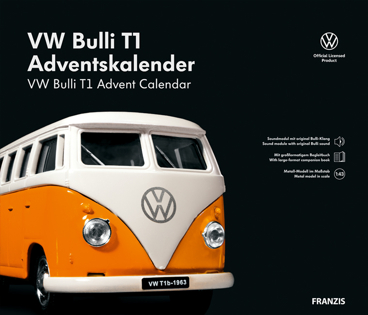 Adventskalender VW Bulli T1 - orange weiß 1:43