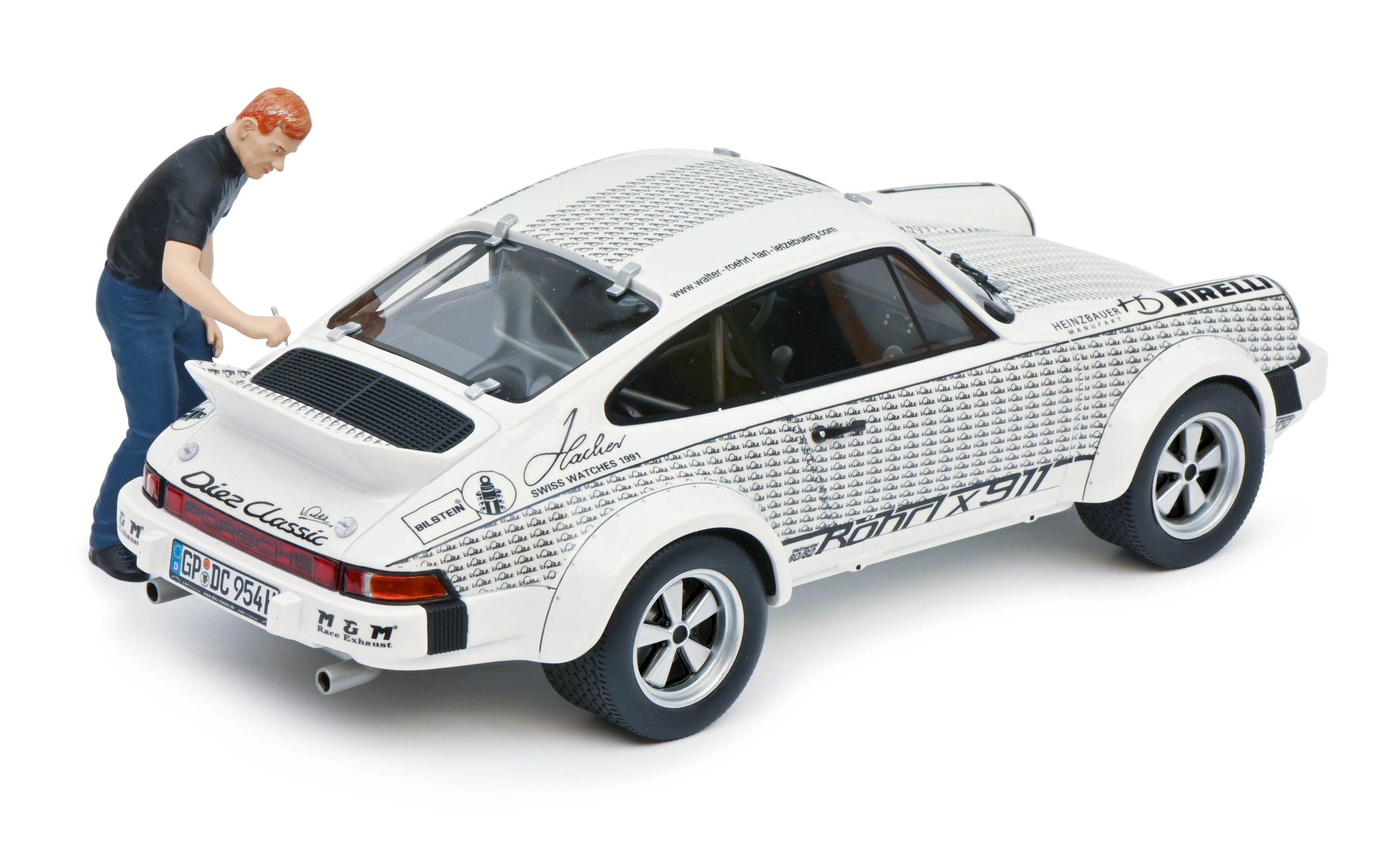 Porsche 911 SC Modellauto "Röhrl x 911" mit Figur 1:18