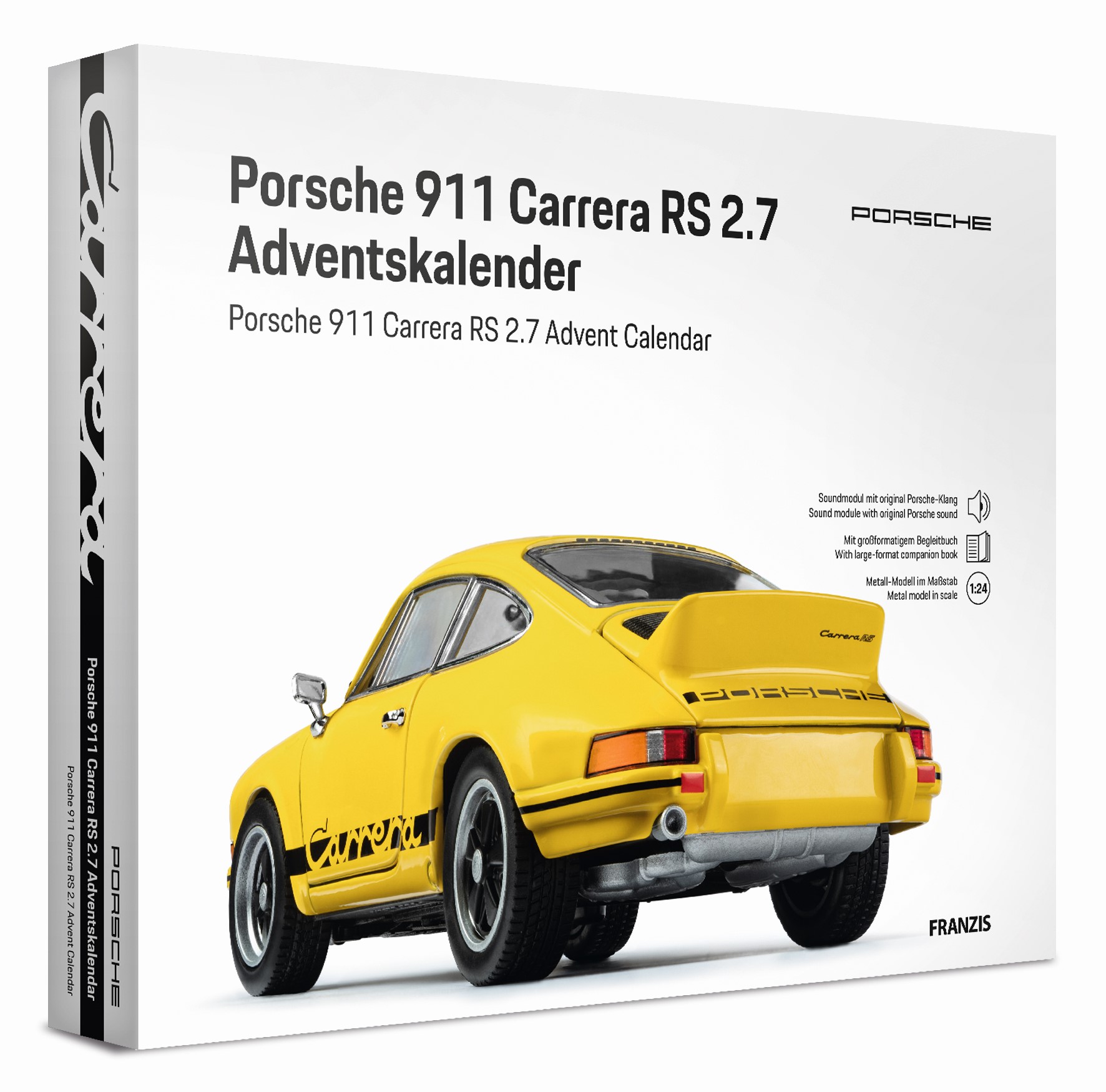 Porsche 911 Carrera RS 2.7 gelb Adventskalender