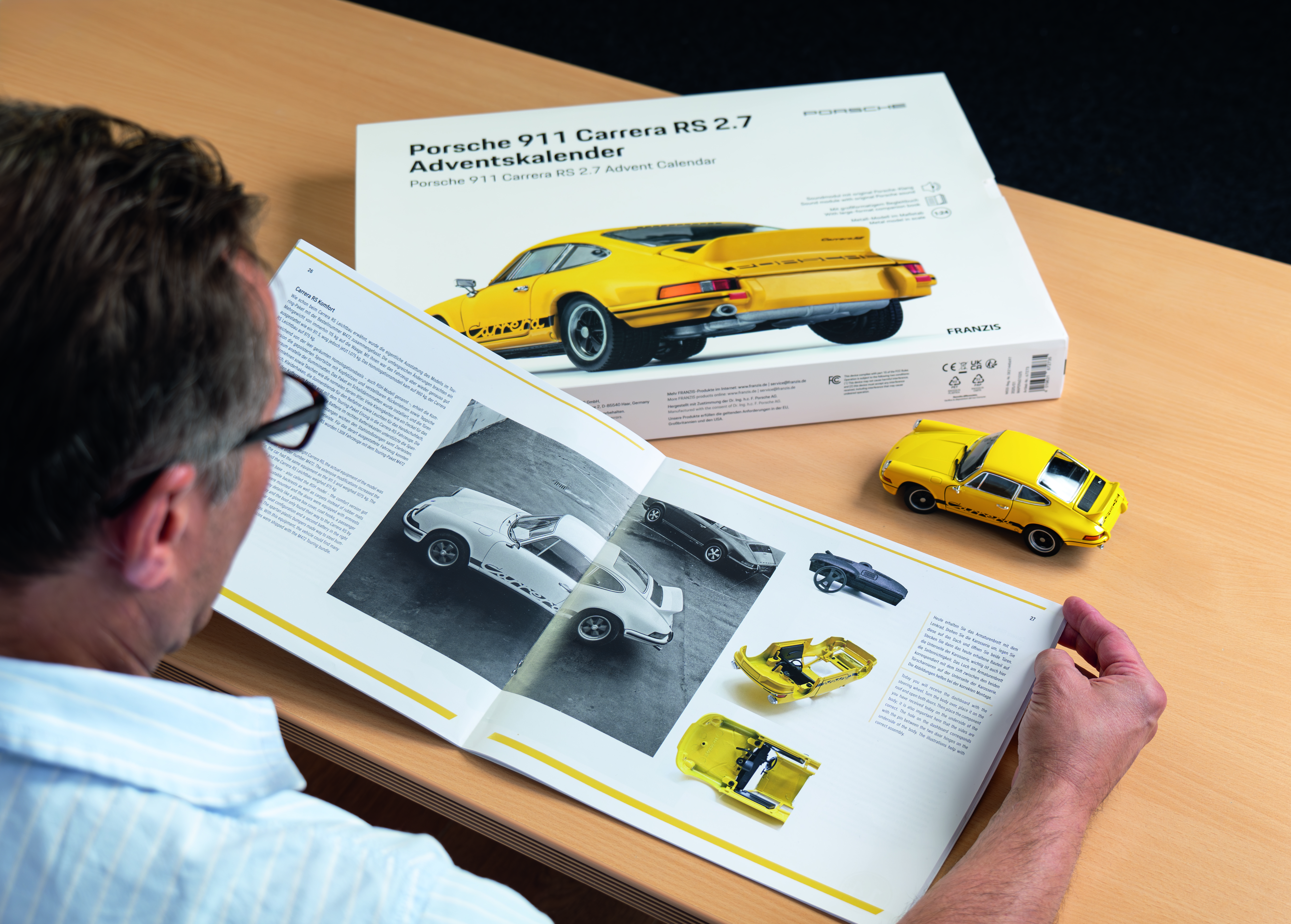 Porsche 911 Carrera RS 2.7 gelb Adventskalender