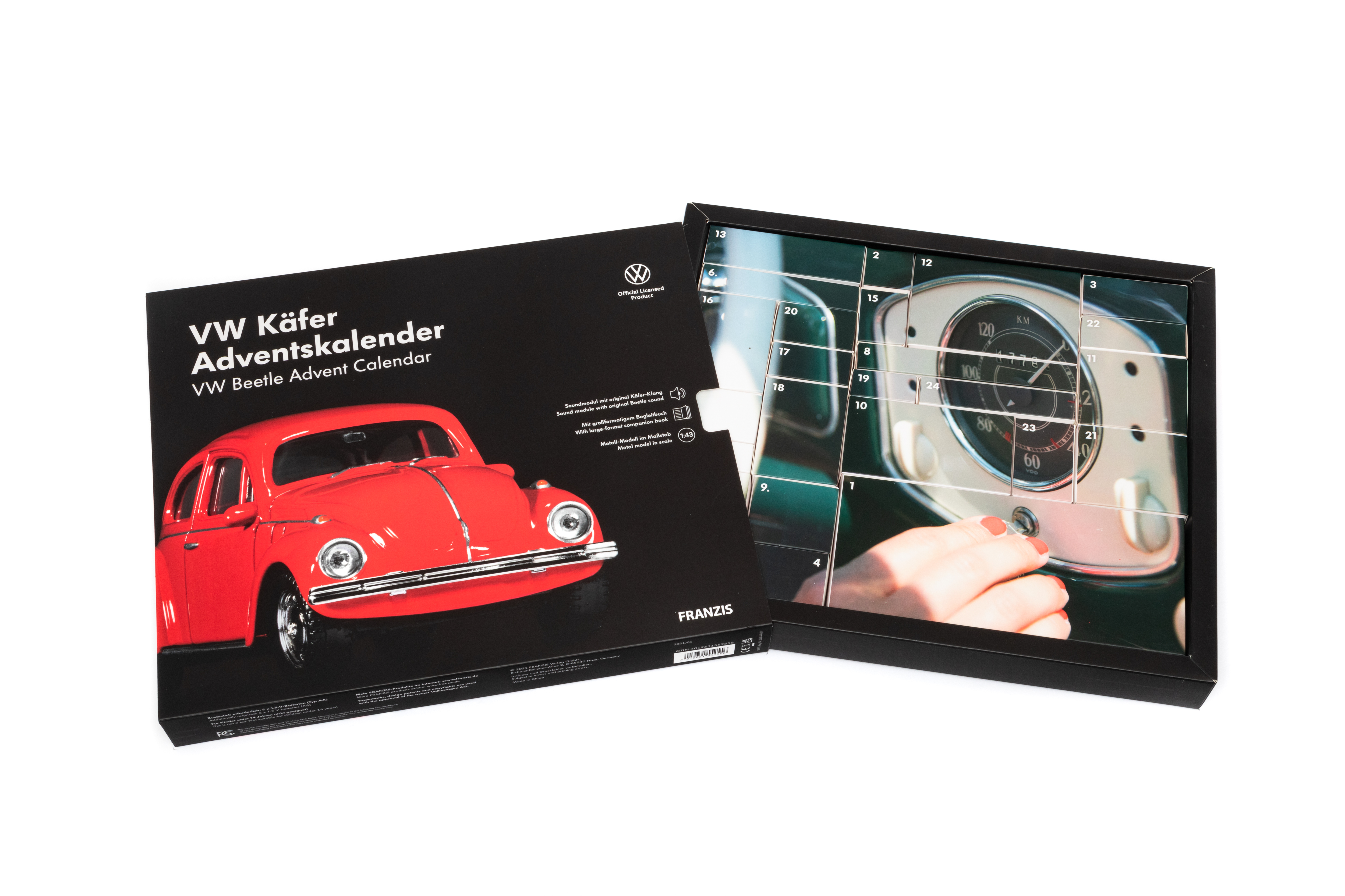 Adventskalender VW Käfer rot - 1:43