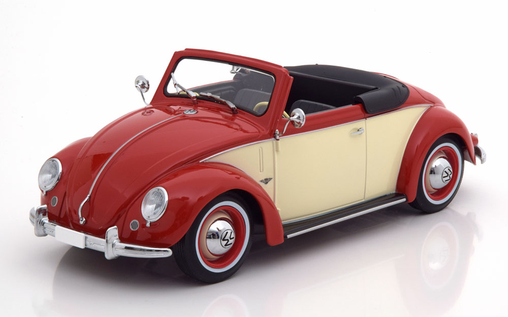 VW Käfer Cabrio Hebmüller 1949 - rot creme  1:18