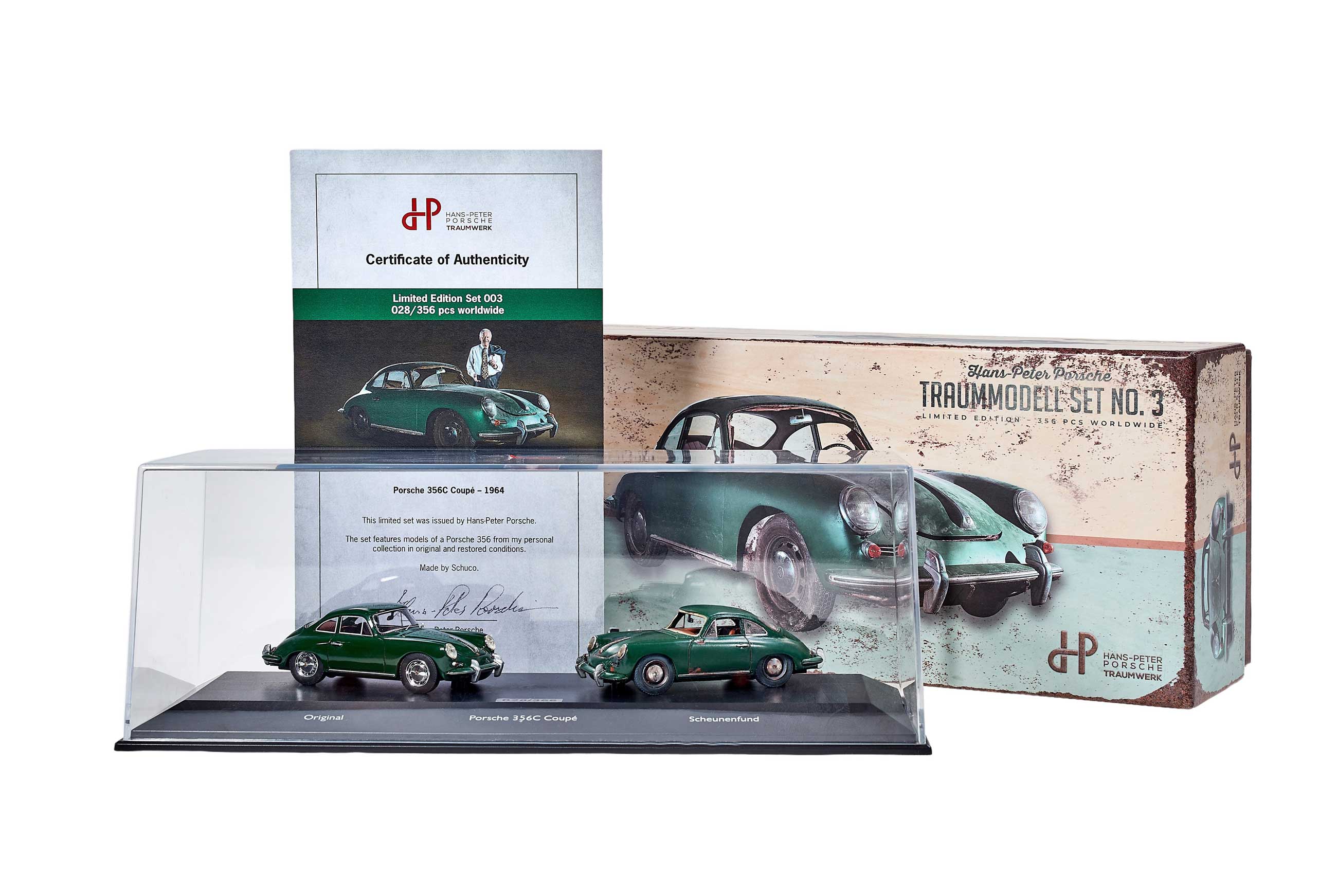 Porsche 356C Coupé Modellauto - Scheunenfund - Irischgrün - 1:43
